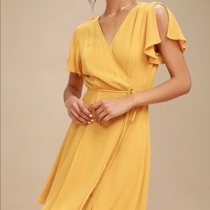 Mustard Yellow Wrap Dress